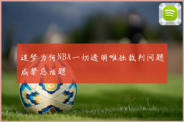 追梦为何NBA一切透明唯独裁判问题成禁忌话题